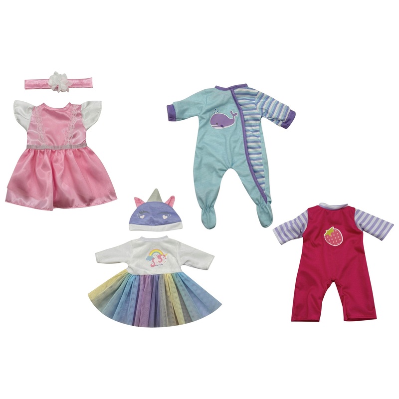 Baby Doll 43cm Outfit Set 4 Pack