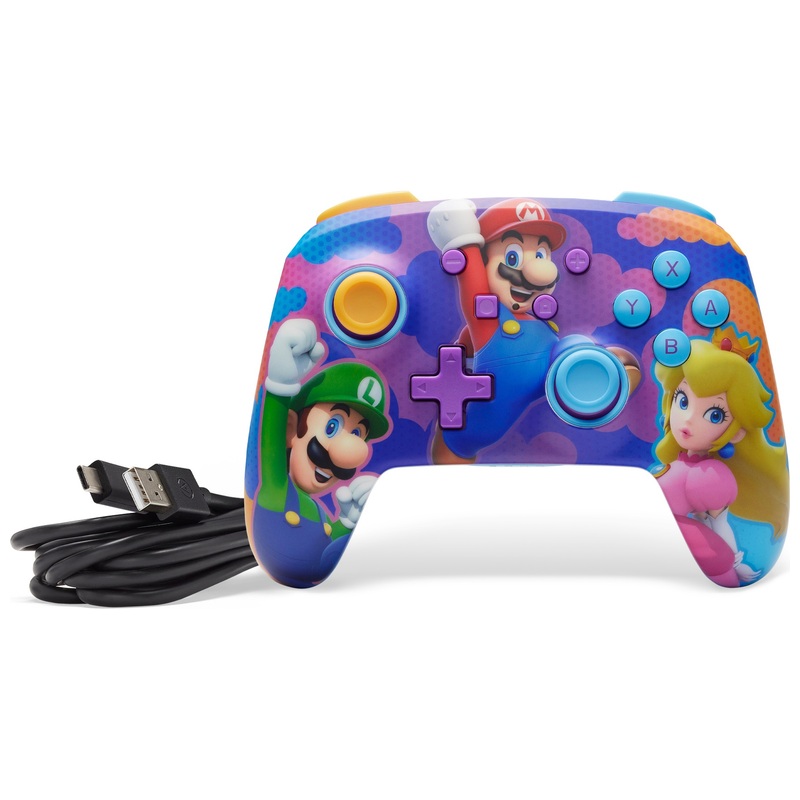 PowerA Enhanced Wireless Controller for Nintendo Switch - Super Mario Color Splash Heroes