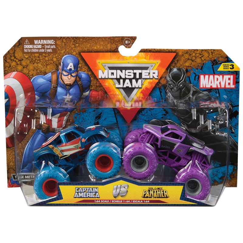 Monster Jam Marvel 1:64 Die-Cast Monster Trucks 2 Pack Assortment