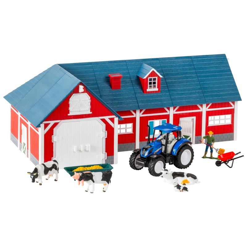Big Harvest Farm 1:32 Red Barn Playset with New Holland Tractor 2 Big Harvest Farm 1:32 Red Barn Playset with New Holland Tractor