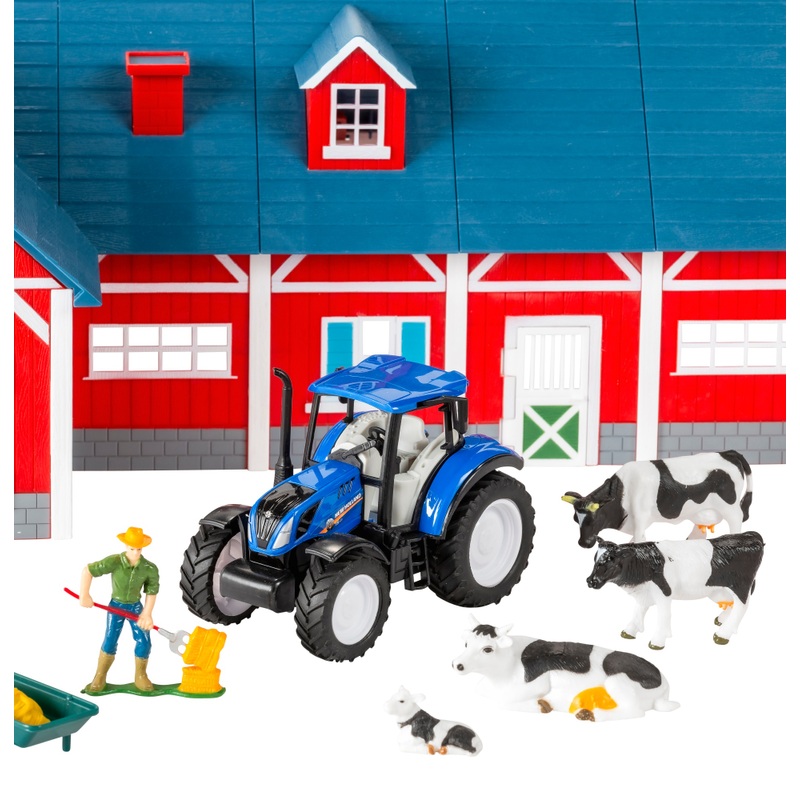 Big Harvest Farm 1:32 Red Barn Playset with New Holland Tractor 3 Big Harvest Farm 1:32 Red Barn Playset with New Holland Tractor