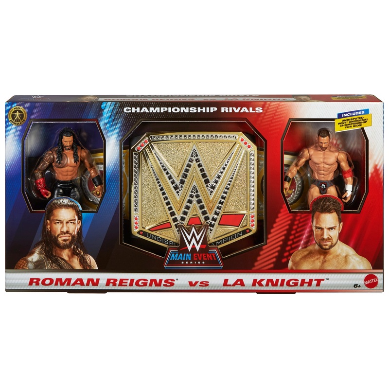 WWE Roman Reigns vs LA Knight Action Figure and Undisputed Champion Belt Bundle 4 WWE Roman Reigns vs LA Knight Action Figure and Undisputed Champion Belt Bundle