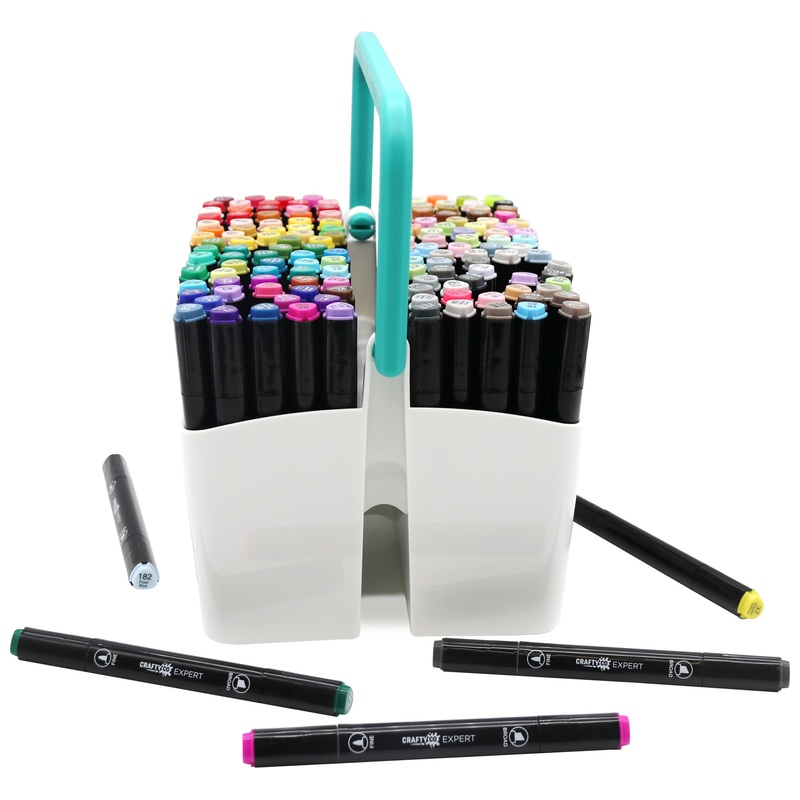 Crafty Co. Professional Dual Tip Alcohol Markers Set with Carry Case 152 Colours 4 Crafty Co. Professional Dual Tip Alcohol Markers Set with Carry Case 152 Colours