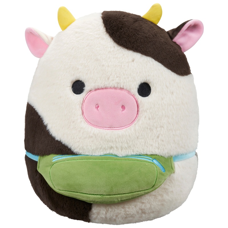 Original Squishmallows Fuzz-A-Mallows Plush Connor the Black and White Cow 30cm