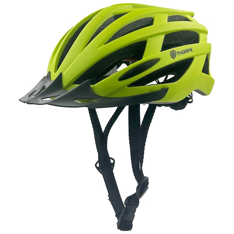 Thorpe Bike Helmet with Rear LED Light Green Size 55 - 58cm