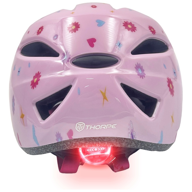 Thorpe Kids Bike Helmet with Rear LED Light Pink Fairy Size 48 - 52cm 2 Thorpe Kids Bike Helmet with Rear LED Light Pink Fairy Size 48 - 52cm