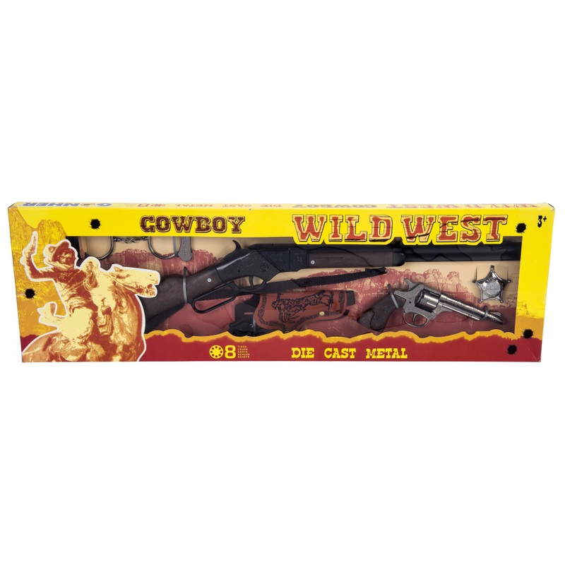Wild West Diecast Western Rifle, Pistol and Cowboy Accessories Playset 8 Wild West Diecast Western Rifle, Pistol and Cowboy Accessories Playset