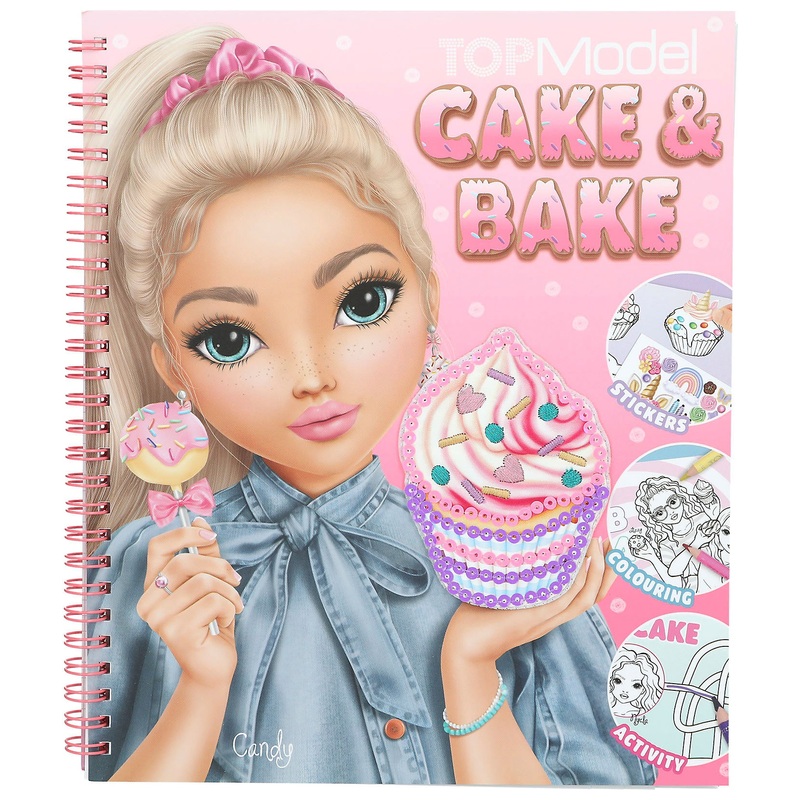 TOPModel Colouring Pages Book Cake & Bake with Stickers and Sequins