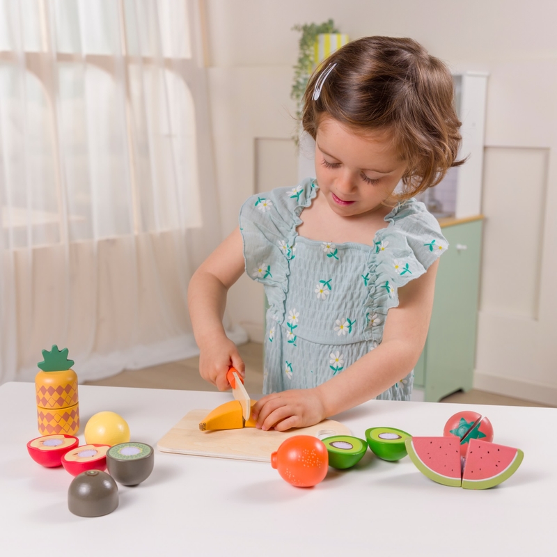 Kitchen Corner Wooden Self-Fastening Cutting Fruit & Veg Set