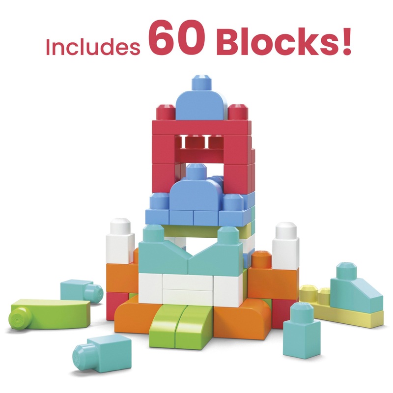 MEGA Bloks Building Blocks Classic Big Building Bag 60 Piece Set