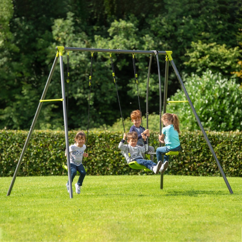 Apatou Metal Swing Set with 3 Seat Units