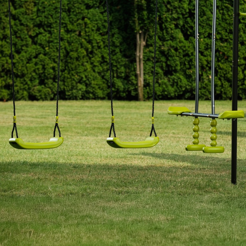 Apatou Metal Swing Set with 3 Seat Units