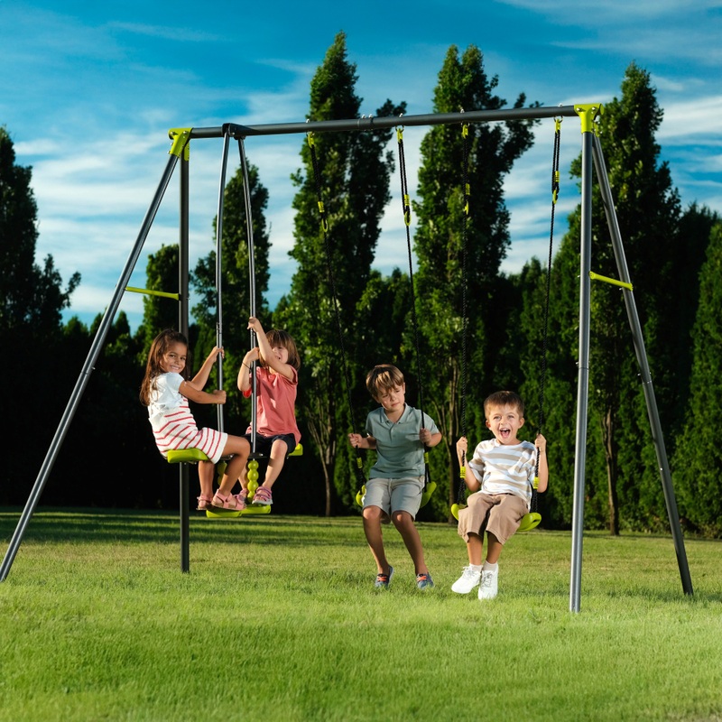 Apatou Metal Swing Set with 3 Seat Units 4 Apatou Metal Swing Set with 3 Seat Units