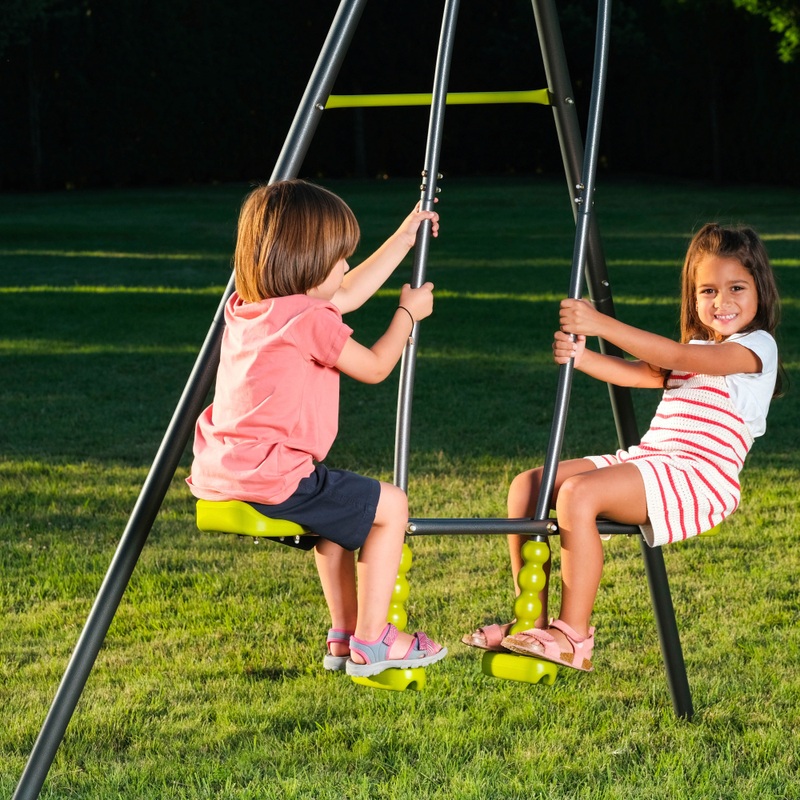 Apatou Metal Swing Set with 3 Seat Units 6 Apatou Metal Swing Set with 3 Seat Units