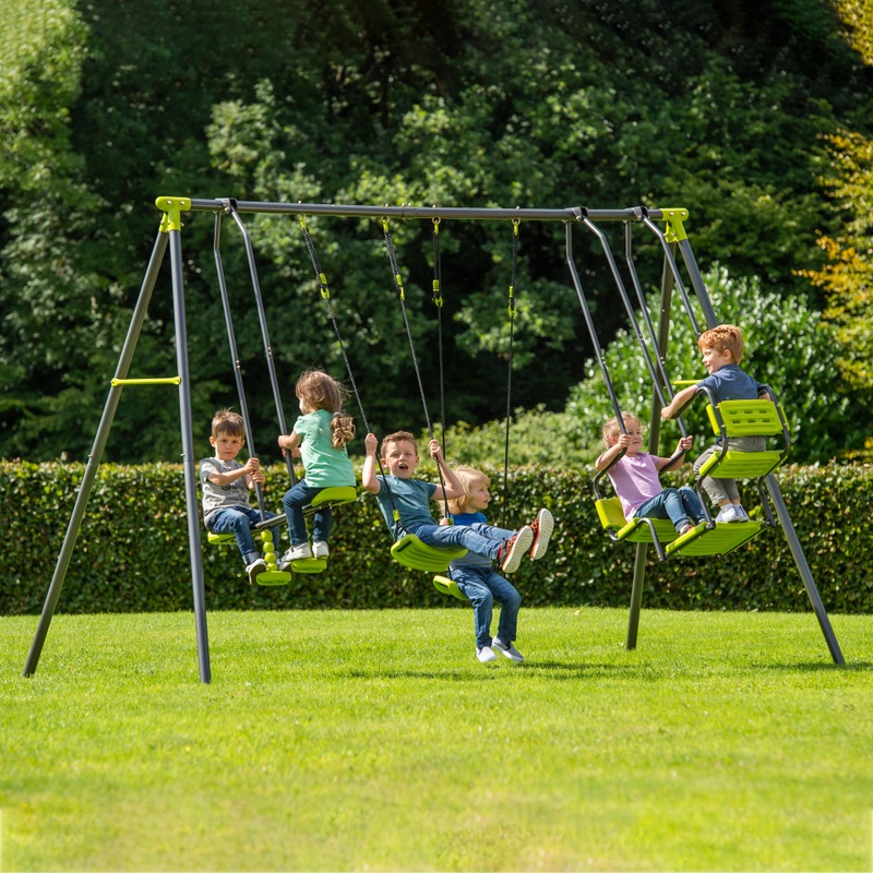 Metal Swing Set with 4 Seat Units
