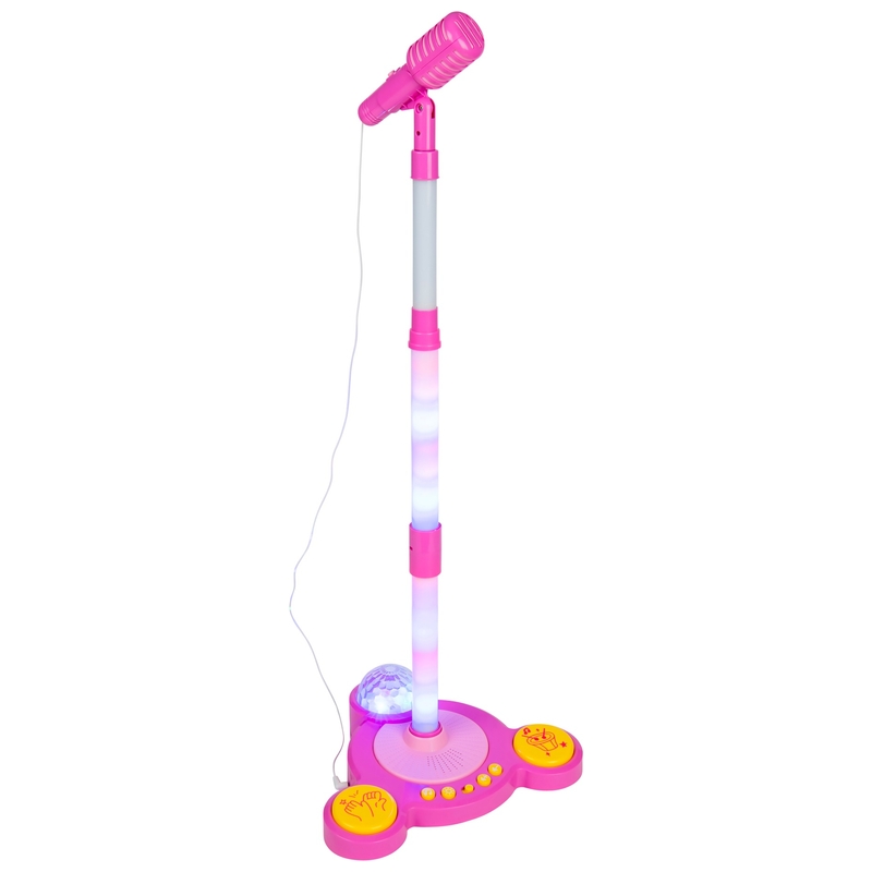 Microphone and Stand Set with Lights and Sounds Pink
