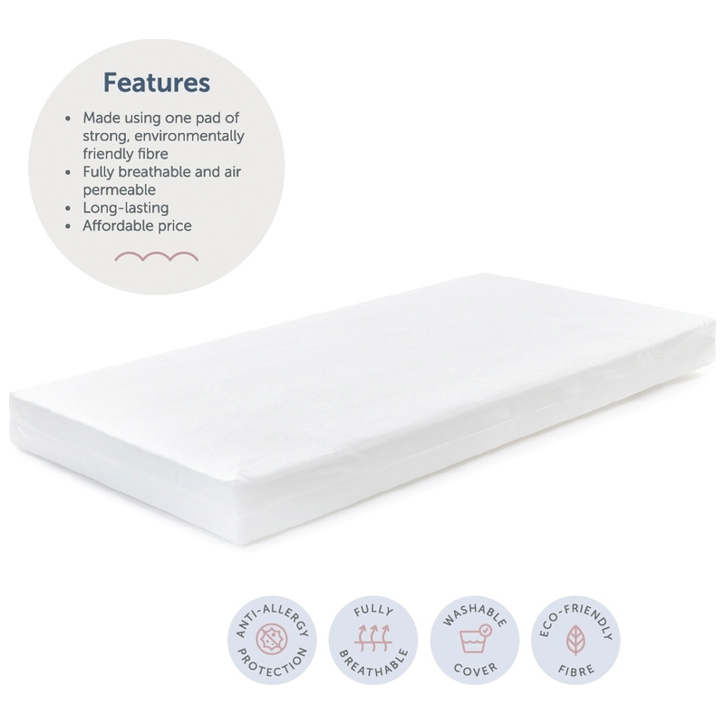 Baby Elegance Cot Bed Eco-Fibre Mattress 140 x 70cm