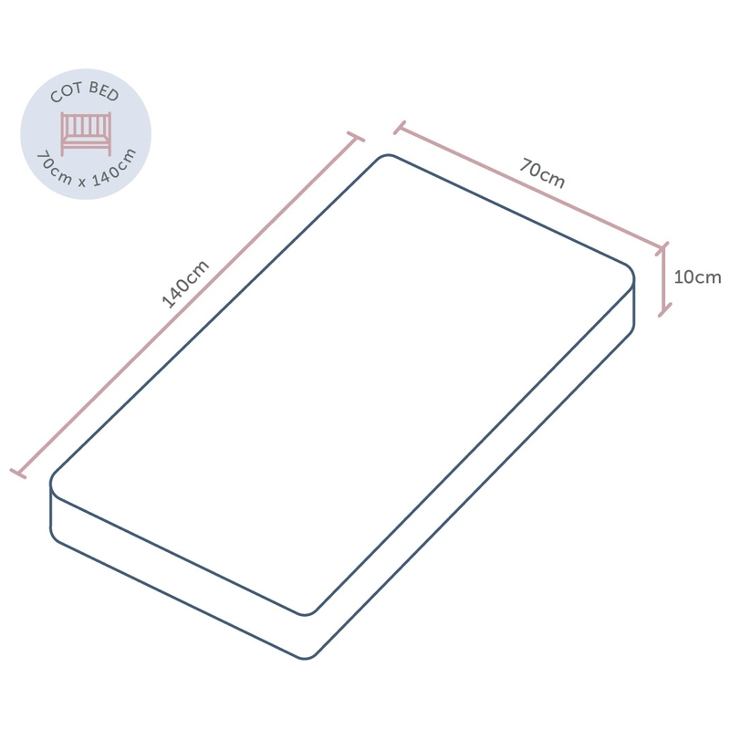 Baby Elegance Cot Bed Eco-Fibre Mattress 140 x 70cm 6 Baby Elegance Cot Bed Eco-Fibre Mattress 140 x 70cm
