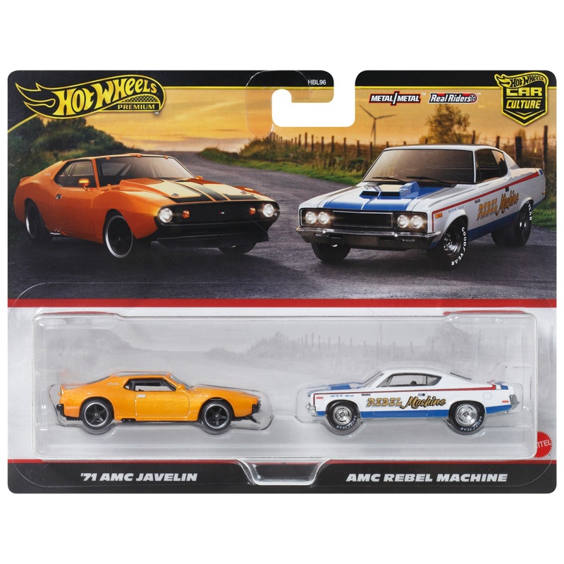 Hot Wheels Premium Car Culture 2 Pack 1:64 '71 AMC Javelin and AMC Rebel Machine