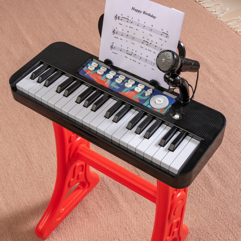 Big Steps Musical Keyboard and Stool Red 3 Big Steps Musical Keyboard and Stool Red