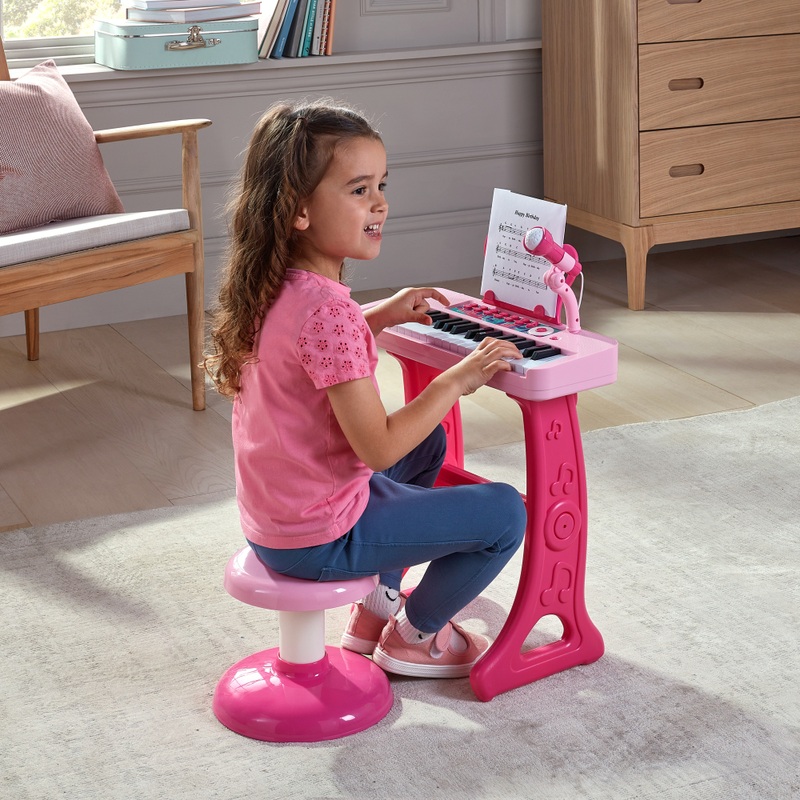Big Steps Musical Keyboard and Stool Pink