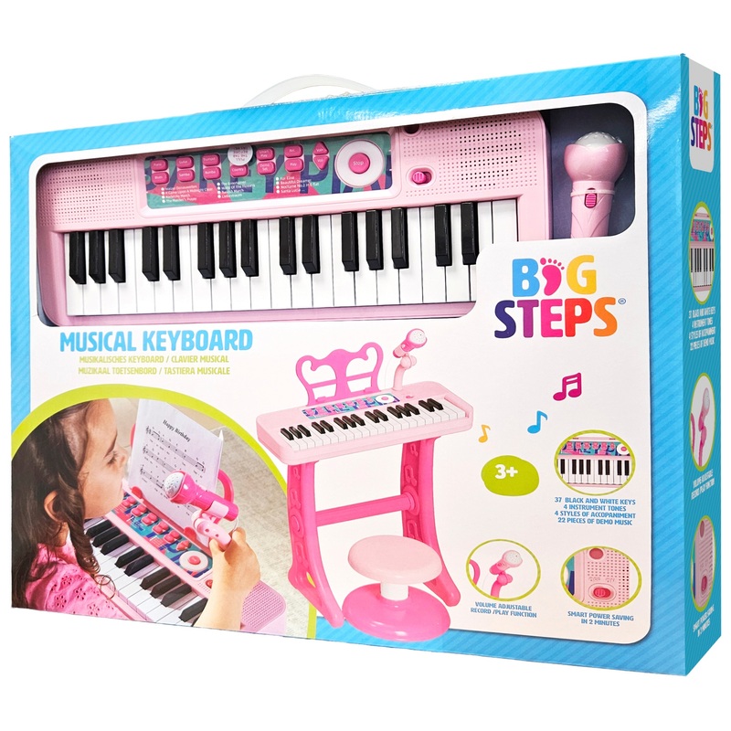 Big Steps Musical Keyboard and Stool Pink 8 Big Steps Musical Keyboard and Stool Pink