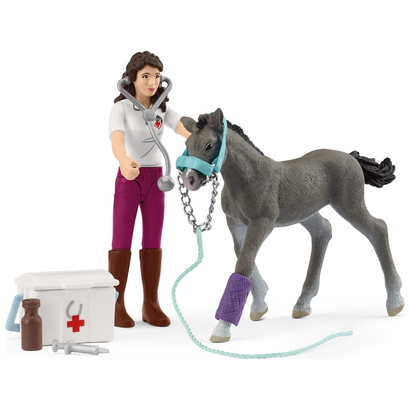 schleich Horse Club 42752 Horse Care with Trakehner Foal Pocket Set