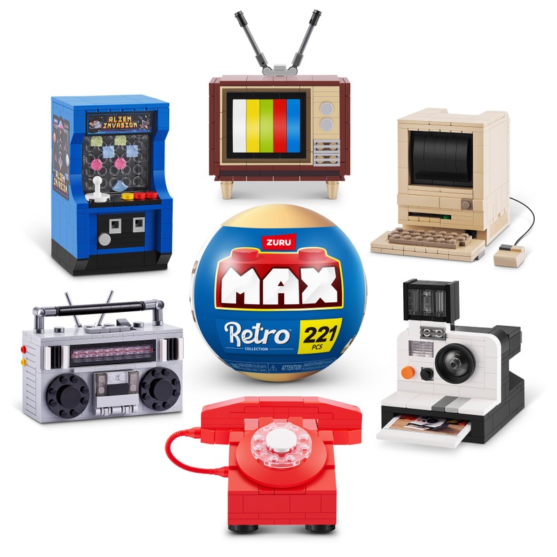 MAX by ZURU Premium Building Bricks Retro Collection Assortment