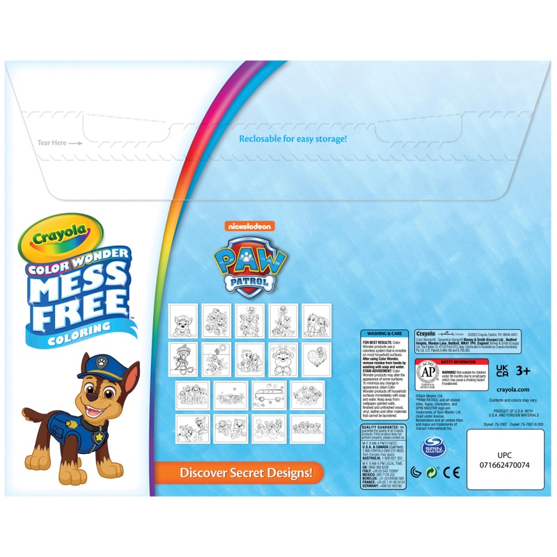 Crayola Color Wonder PAW Patrol Colouring Pages Book and Markers Set 5 Crayola Color Wonder PAW Patrol Colouring Pages Book and Markers Set