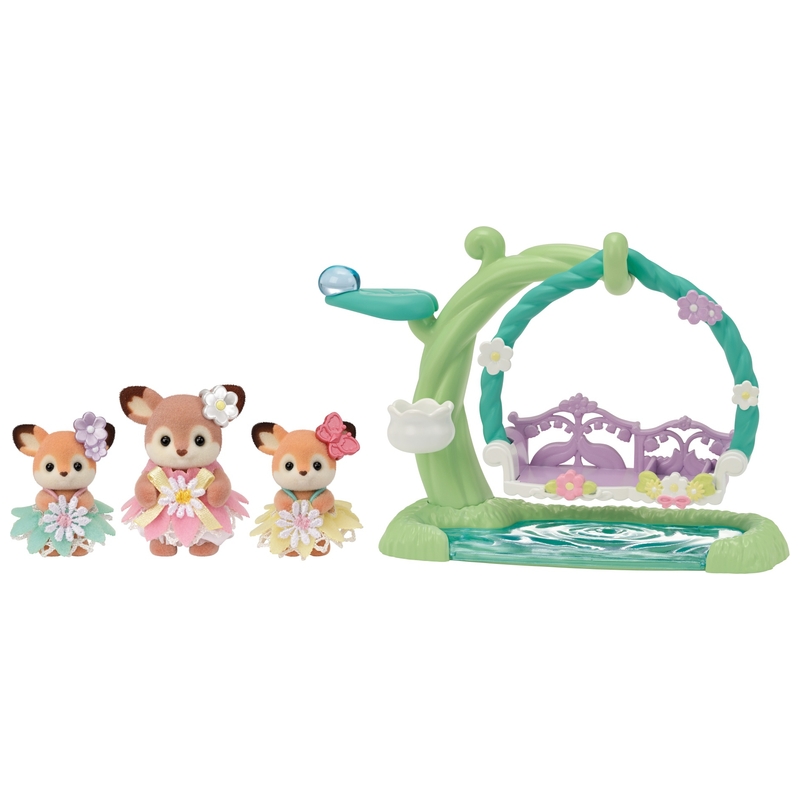Sylvanian Families Deer Babies Floral Swing Set