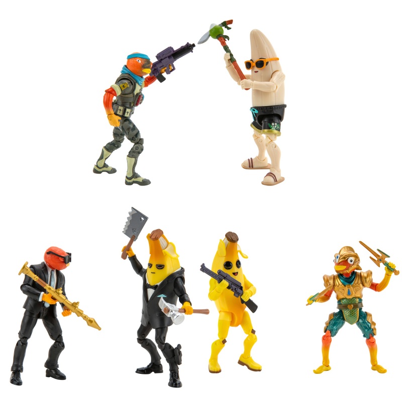 Fortnite Fortfight Action Figures Peely vs Fishstick 6 Pack