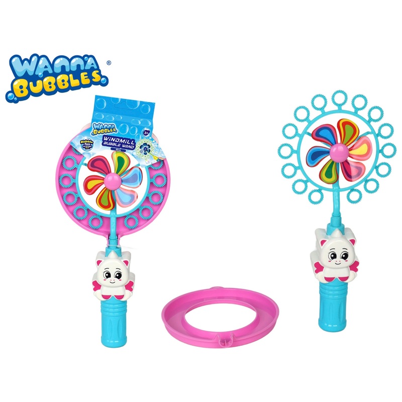 Wanna Bubbles Windmill Bubble Wand 85ml Assortment