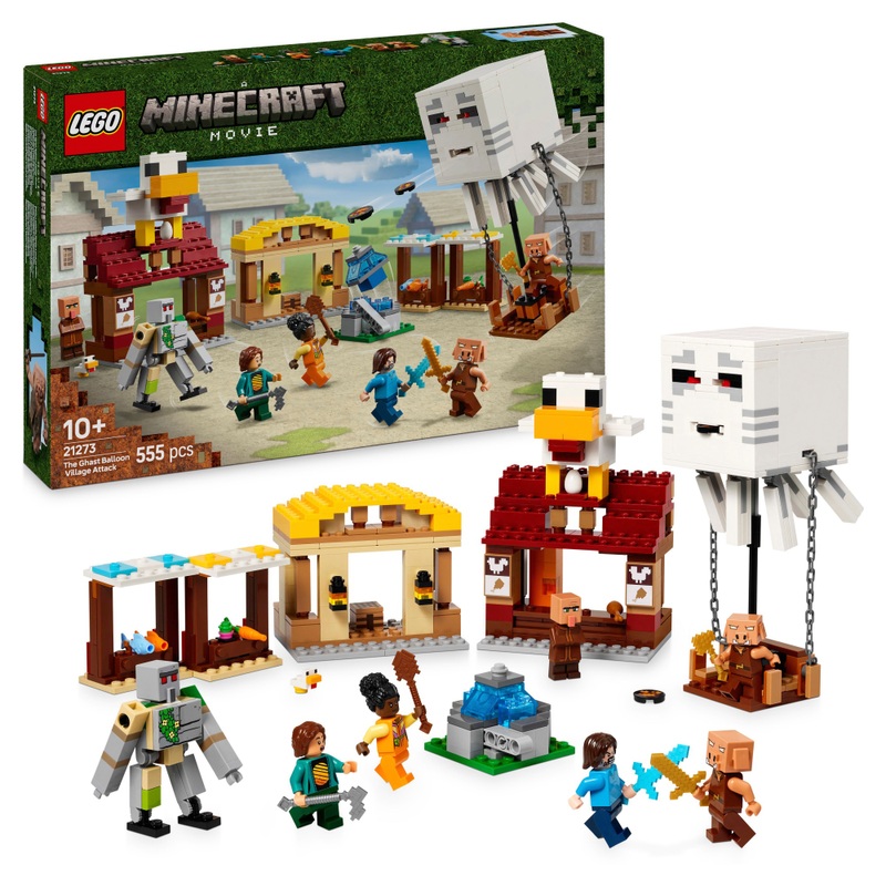LEGO Minecraft 21273 The Ghast Balloon Village Attack Set