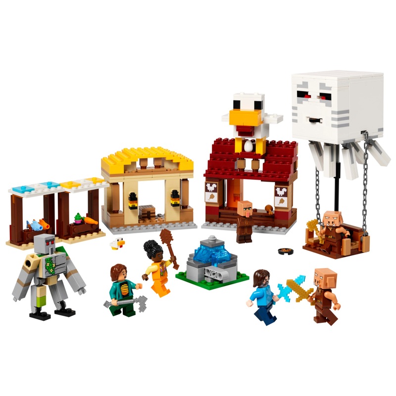 LEGO Minecraft 21273 The Ghast Balloon Village Attack Set