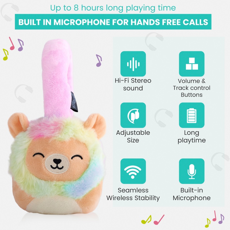 Squishmallows Bluetooth Wireless Headphones - Lola the Unicorn