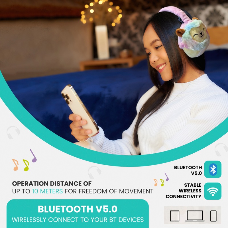 Squishmallows Bluetooth Wireless Headphones - Lola the Unicorn 4 Squishmallows Bluetooth Wireless Headphones - Lola the Unicorn