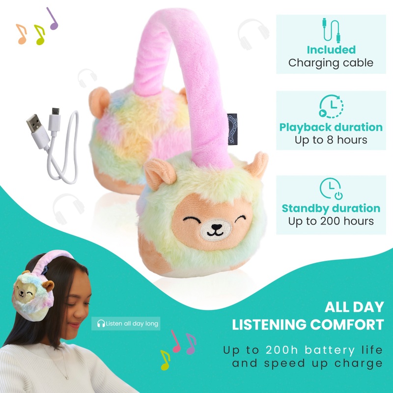 Squishmallows Bluetooth Wireless Headphones - Lola the Unicorn 6 Squishmallows Bluetooth Wireless Headphones - Lola the Unicorn
