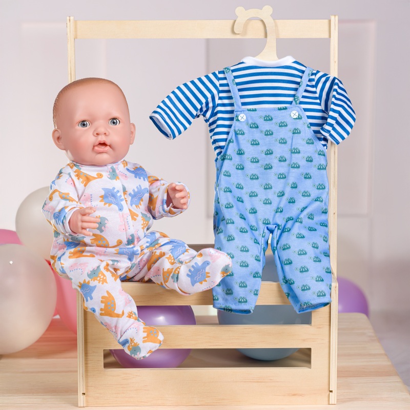 Ivy & Lily Baby Doll Onesie and Overalls Outfit 2 Pack
