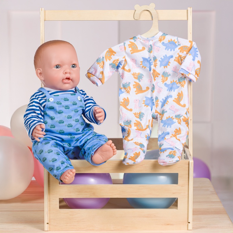 Ivy & Lily Baby Doll Onesie and Overalls Outfit 2 Pack