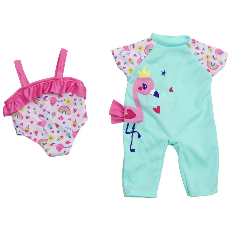Ivy & Lily Baby Doll Flamingo Swimsuit Outfit 2 Pack