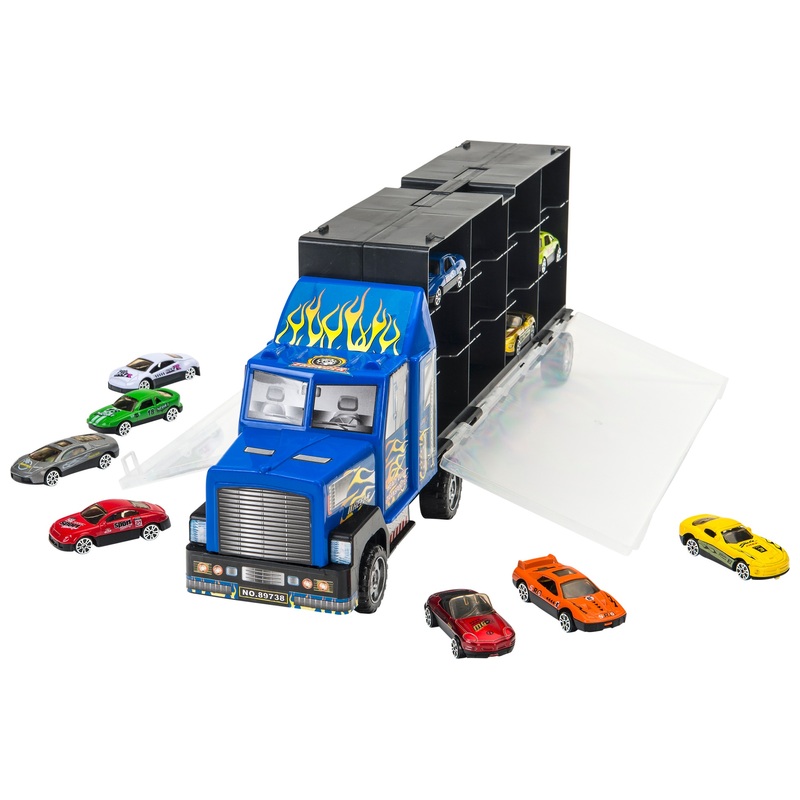 Super Wheelz Diecast Truck Carry Case Set with 12 Cars