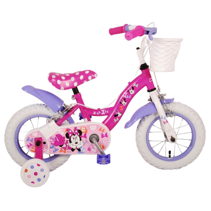12 Inch Disney Minnie Mouse Bike with Basket Pink