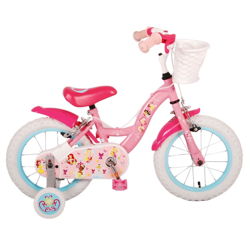 14 Inch Disney Princess Bike with Basket Pink