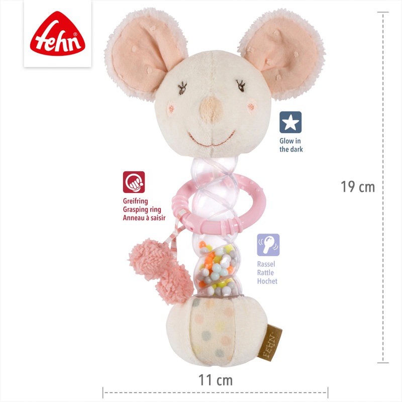 Fehn Toys Sensory Mouse Rattle 2 Fehn Toys Sensory Mouse Rattle