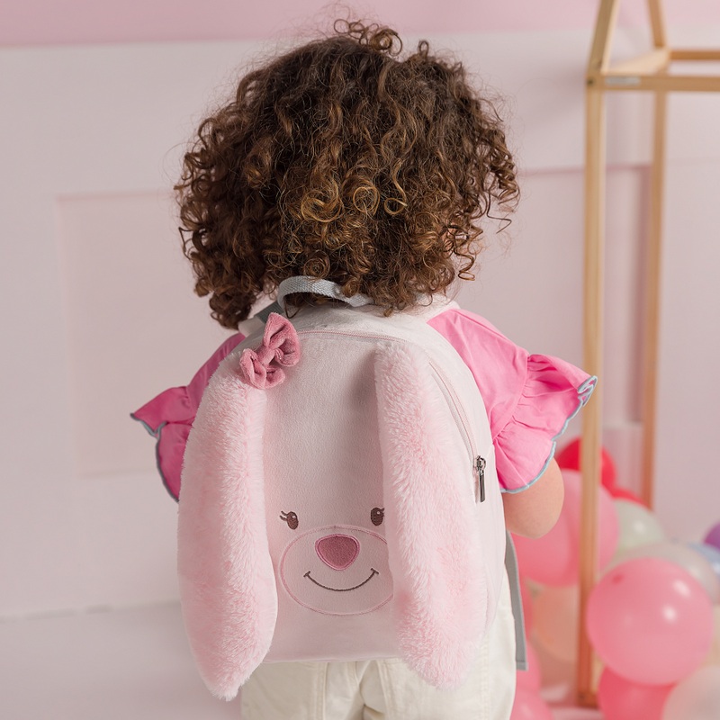Plush Backpack Pink Bunny