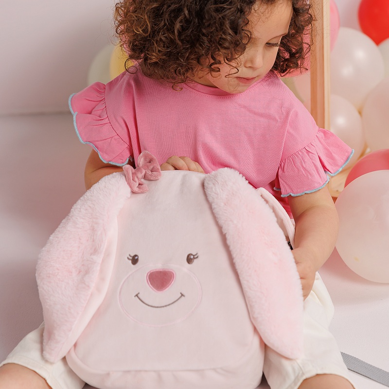 Plush Backpack Pink Bunny 3 Plush Backpack Pink Bunny