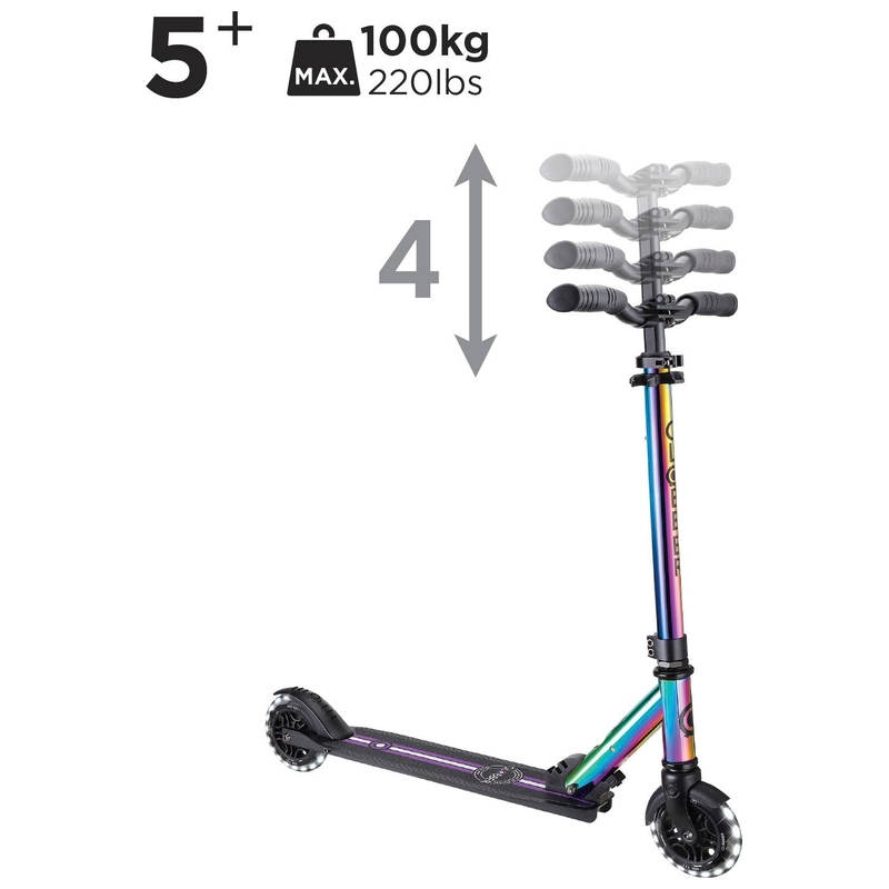 Globber Flow Element Lights Scooter Neochrome 5 Globber Flow Element Lights Scooter Neochrome