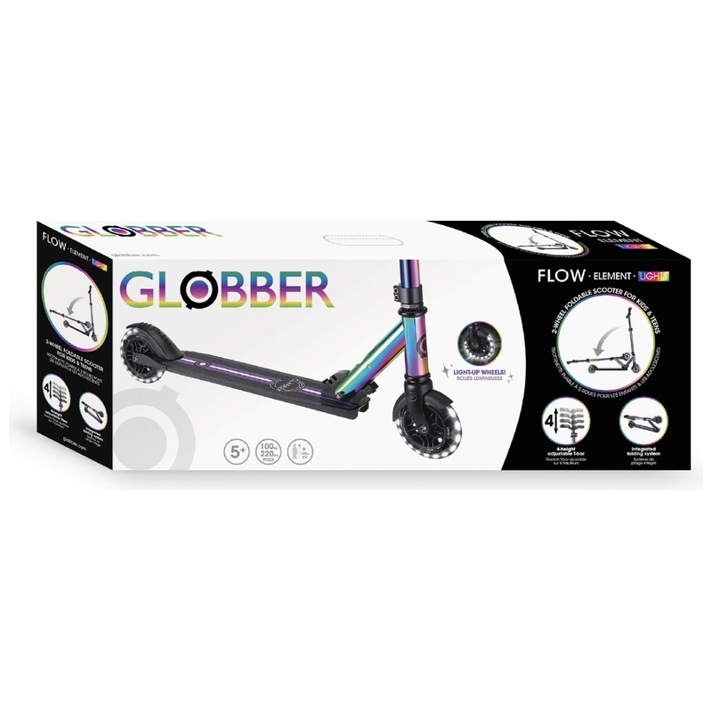 Globber Flow Element Lights Scooter Neochrome 7 Globber Flow Element Lights Scooter Neochrome
