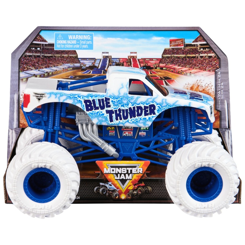 Monster Jam 1:24 Die-Cast Monster Truck Blue Thunder White