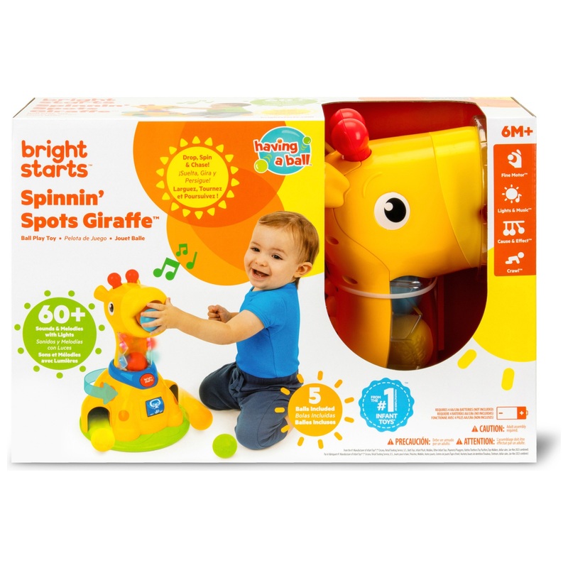 Bright Starts Toy Spinnin' Spots Giraffe Ball Play 8 Bright Starts Toy Spinnin' Spots Giraffe Ball Play